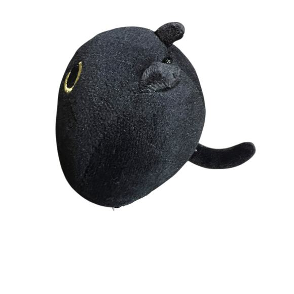 3" Mini Black Cat Ball Stuffed Animal Plush Halloween Kitty Toy Decor Miniature - Picture 3 of 5